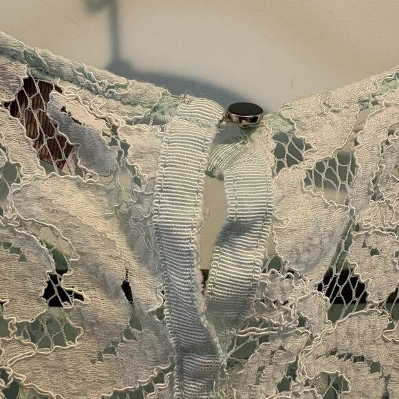 Sheer Lace Top w/ Cami Petite XXSP Seafoam Green Cottage Coquette 2 Piece Set - Picture 4 of 16